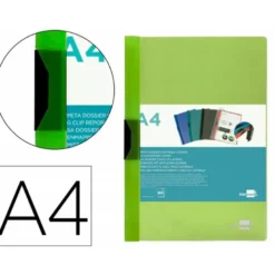 Carpeta dossier con pinza lateral Liderpapel 60 hojas Din A4 color verde