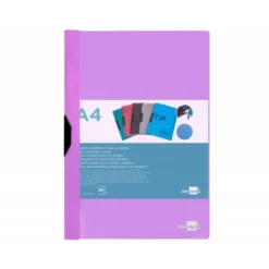 Carpeta dossier con pinza lateral Liderpapel 30 hojas Din A4 color morado