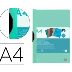 Carpeta dossier con pinza lateral Liderpapel 30 hojas Din A4 color verde