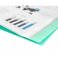 Carpeta escaparate Liderpapel DIN A4 poliporpileno con 20 fundas color verde