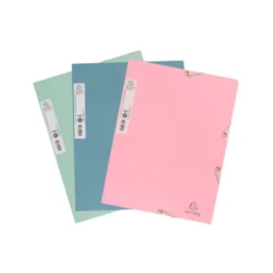 CARPETA EXACOMPTA AUTENTIK GOMAS CARTON RECICLADO TRES SOLAPAS DIN A4+ PACK DE 6 COLORES SURTIDOS