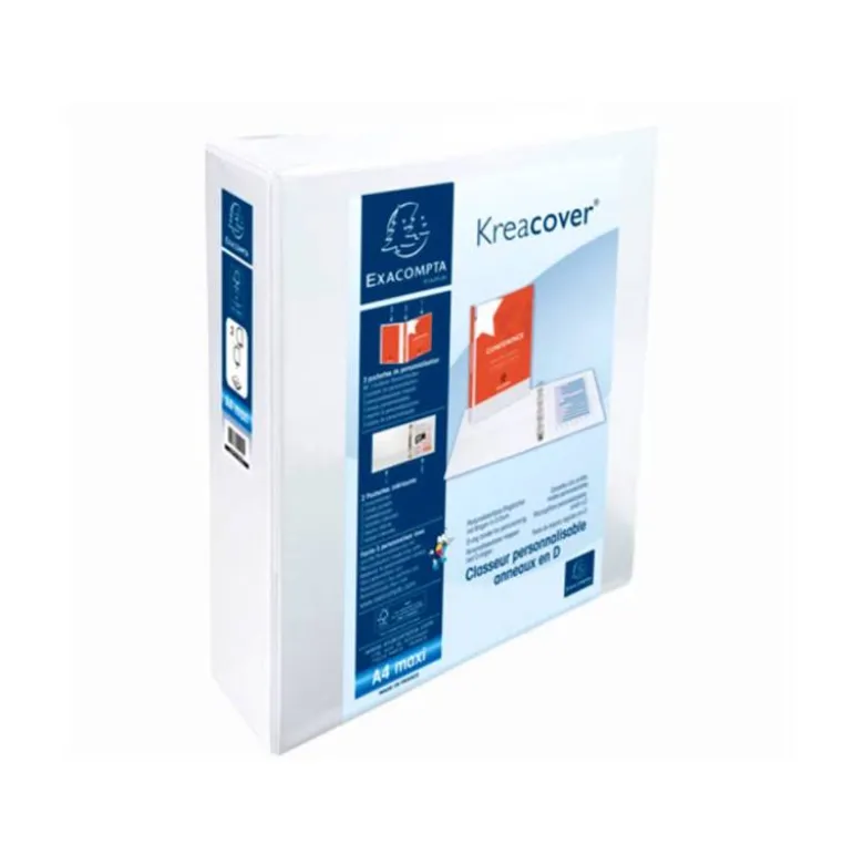Carpeta Exacompta carton forrado blanca 2 anillas 60 mm