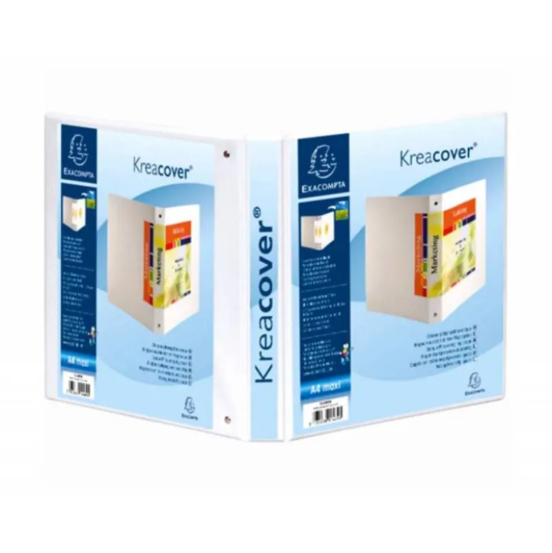 Carpeta Exacompta carton forrado blanca 4 anillas 30 mm