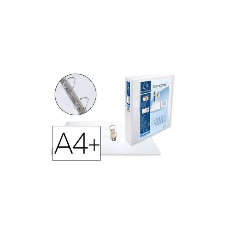 Carpeta Exacompta carton forrado blanca 2 anillas 40 mm