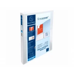 Carpeta Exacompta carton forrado blanca 4 anillas 16 mm