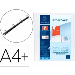 Carpeta Exacompta carton forrado blanca 4 anillas 16 mm
