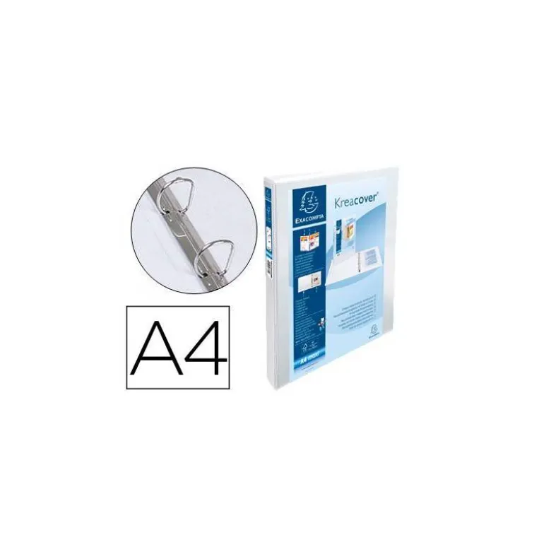 Carpeta Exacompta carton forrado blanca 2 anillas 16 mm