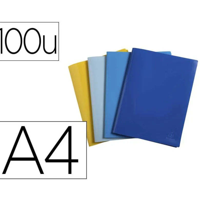 CARPETA EXACOMPTA ESCAPARATE 100 FUNDAS DIN A4 RECICLADA POLIPROPILENO COLORES SURTIDOS