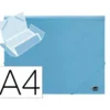Carpeta gomas con solapa Liderpapel DIN A4 polipropileno 400 micras 100 hojas color azul