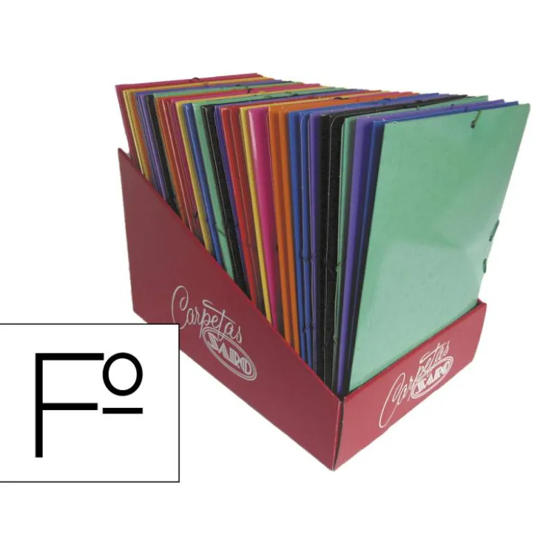 CARPETA GOMAS SOLAPAS SARO CARTON FOLIO COLORES SURTIDOS " NO SE PEUDEN ELEGIR"