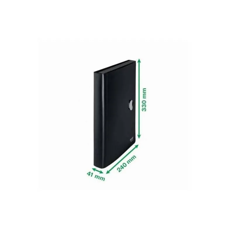 CARPETA LEITZ RECYCLE CLASIFICADOR FUELLE POLIPROPILENO 5+1 COMPARTIMENTOS DIN A4 NEGRO