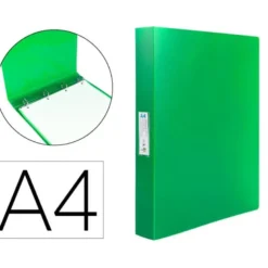 Carpeta Liderpapel 4 anillas polipropileno DIN A4 25mm color verde