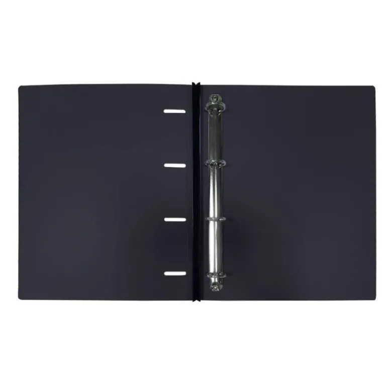 CARPETA LIDERPAPEL 4 ANILLAS REDONDAS 25 MM POLIPROPILENO DIN A4 ULTRA COMPACTA CON LOMO EXTENSIBLE 4 CM NEGRO