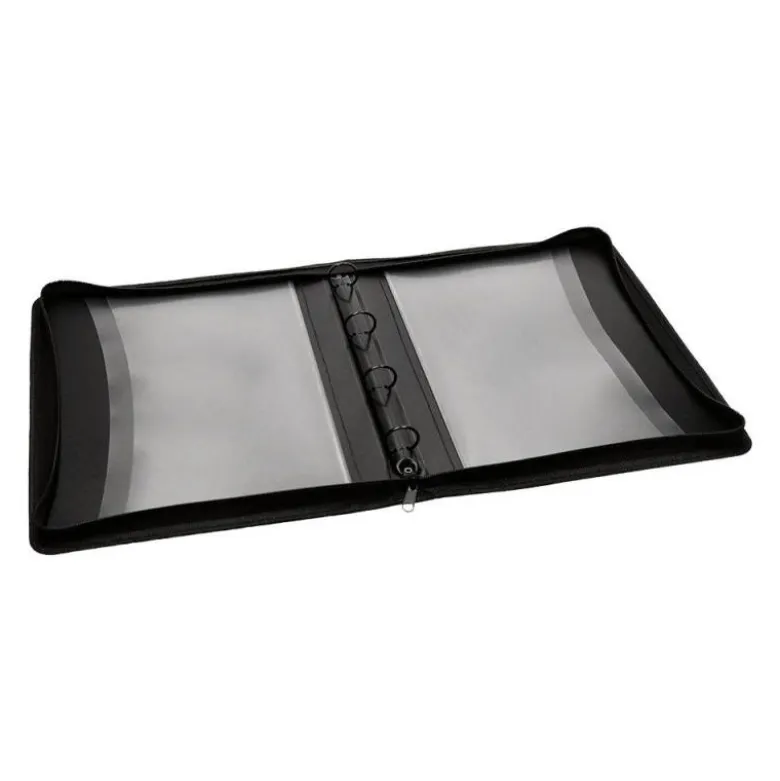 CARPETA LIDERPAPEL 4 ANILLAS 25 MM DIN A4 COLOR NEGRO POLIPROPILENO