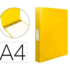 CARPETA LIDERPAPEL 4 ANILLAS 25 MM MIXTAS POLIPROPILENO DIN A4 AMARILLO