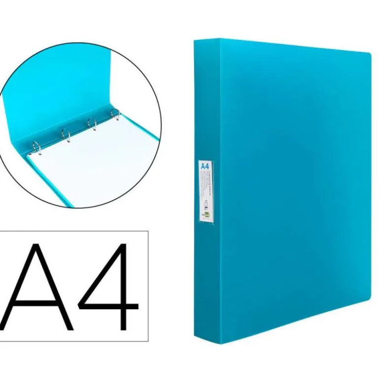 Carpeta Liderpapel 4 anillas polipropileno DIN A4 25mm color azul