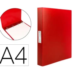 Carpeta Liderpapel 4 anillas polipropileno DIN A4 25mm color rojo
