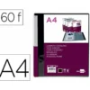 Carpeta Liderpapel 60 fundas canguro pp Din A4 negro opaco portada y lomo personalizable.