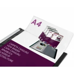 Carpeta Liderpapel 60 fundas canguro pp Din A4 negro opaco portada y lomo personalizable.