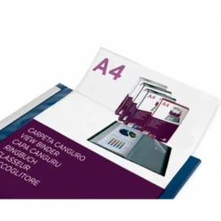 CARPETA LIDERPAPEL 60 FUNDAS CANGURO PP DIN A4 AZUL TRANSLUCIDO PORTADA Y LOMO PERSONALIZABLE