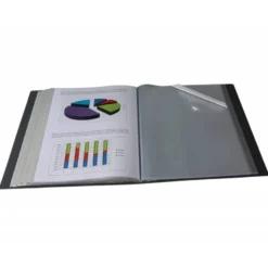 Carpeta Liderpapel 80 fundas canguro pp Din A4 negro opaco portada y lomo personalizable.