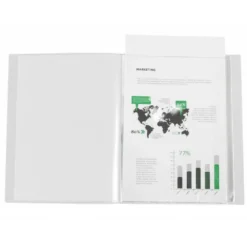 Carpeta Liderpapel 30 fundas canguro pp Din A4 transparente portada y lomo personalizable