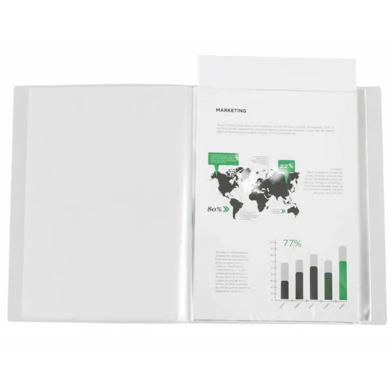 Carpeta Liderpapel 30 fundas canguro pp Din A4 transparente portada y lomo personalizable