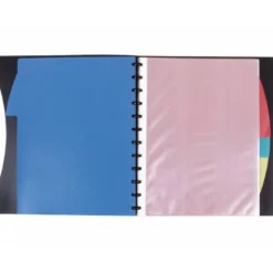CARPETA LIDERPAPEL A4 CON 40 FUNDAS INTERCAMBIABLES 5 SEP SOBRE Y GOMILLA PORTADA Y LOMO PERSONALIZABLE NEGRO