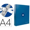 CARPETA LIDERPAPEL ANTARTIK DIN A4 FORRADA 4 ANILLAS 25 MM AZUL