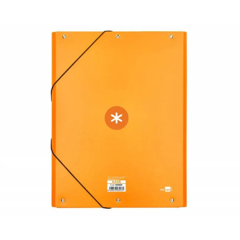 CARPETA LIDERPAPEL ANTARTIK GOMAS A4 3 SOLAPAS CARTON FORRADO COLOR MOSTAZA