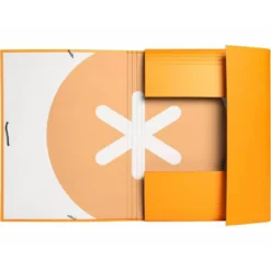 CARPETA LIDERPAPEL ANTARTIK GOMAS A4 3 SOLAPAS CARTON FORRADO COLOR MOSTAZA