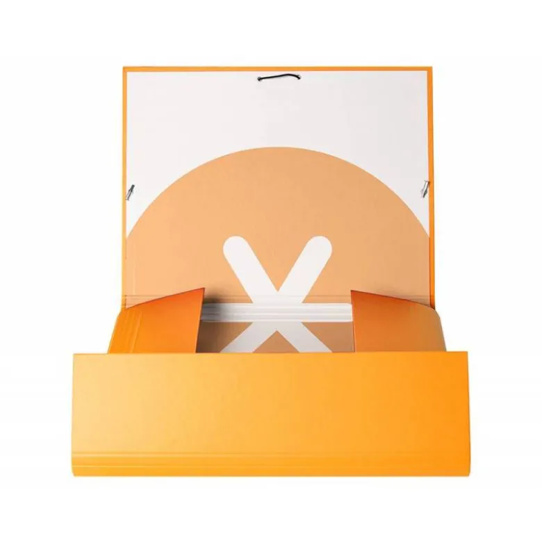 CARPETA LIDERPAPEL ANTARTIK GOMAS A4 3 SOLAPAS CARTON FORRADO COLOR MOSTAZA