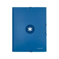 CARPETA LIDERPAPEL ANTARTIK GOMAS DIN A4 3 SOLAPAS CARTON FORRADO COLOR AZUL