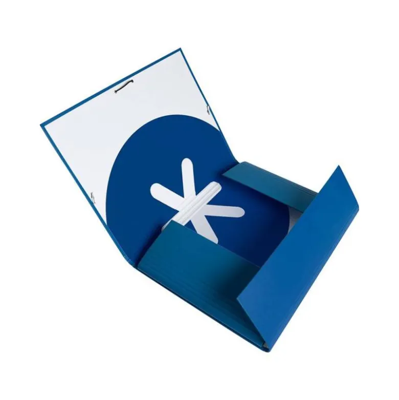 CARPETA LIDERPAPEL ANTARTIK GOMAS DIN A4 3 SOLAPAS CARTON FORRADO COLOR AZUL