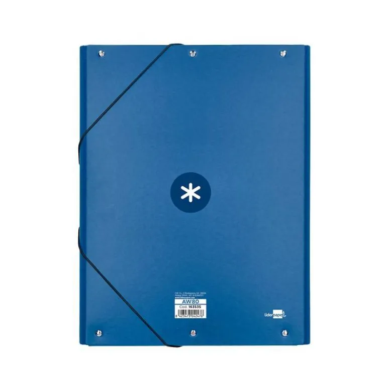CARPETA LIDERPAPEL ANTARTIK GOMAS DIN A4 3 SOLAPAS CARTON FORRADO COLOR AZUL