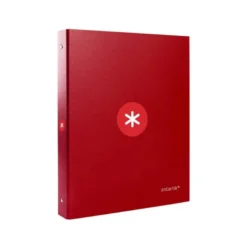 CARPETA LIDERPAPEL ANTARTIK DIN A4 FORRADA 4 ANILLAS 25 MM ROJO