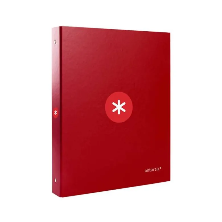 CARPETA LIDERPAPEL ANTARTIK DIN A4 FORRADA 4 ANILLAS 25 MM ROJO
