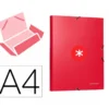 CARPETA LIDERPAPEL ANTARTIK GOMAS DIN A4 3 SOLAPAS COLOR FRAMBUESA CARTON FORRADO