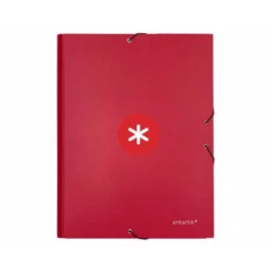 CARPETA LIDERPAPEL ANTARTIK GOMAS DIN A4 3 SOLAPAS COLOR FRAMBUESA CARTON FORRADO