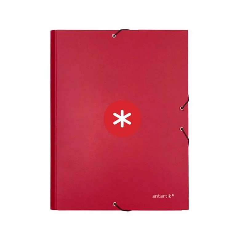 CARPETA LIDERPAPEL ANTARTIK GOMAS DIN A4 3 SOLAPAS COLOR FRAMBUESA CARTON FORRADO