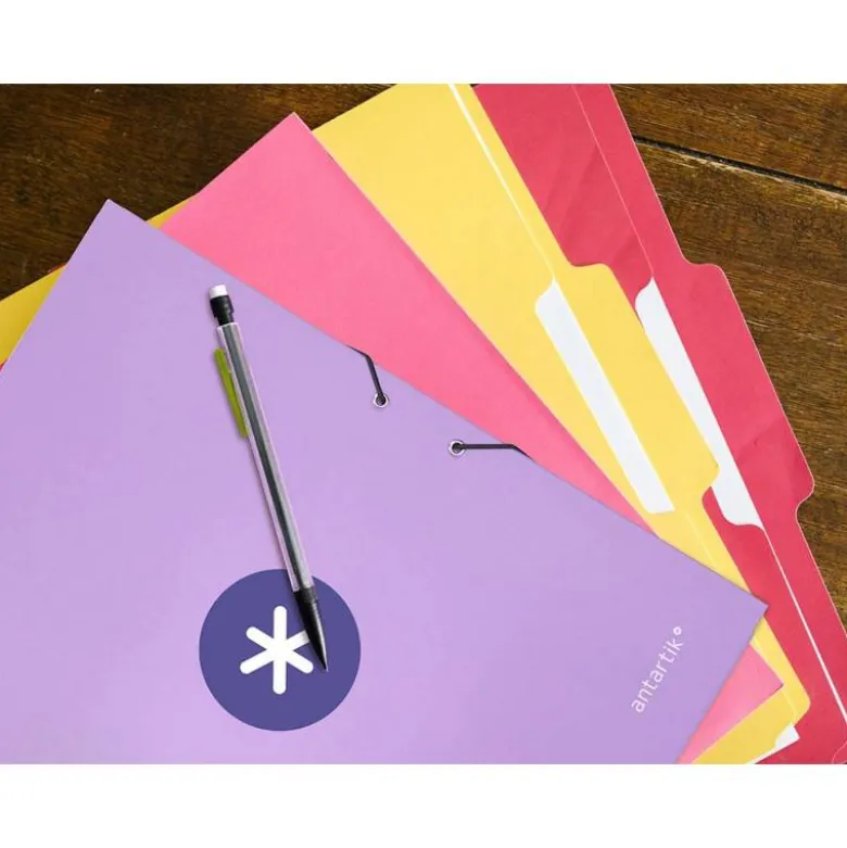Carpeta Liderpapel Antartik Din A4 con Solapas Cartón forrado lavanda