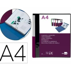 CARPETA LIDERPAPEL CANGURO 2 ANILLAS 25 MM DIN A4 COLOR NEGRO POLIPROPILENO