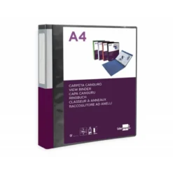 CARPETA LIDERPAPEL CANGURO 2 ANILLAS 25 MM DIN A4 COLOR NEGRO POLIPROPILENO