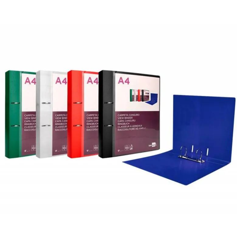 CARPETA LIDERPAPEL CANGURO 2 ANILLAS 40 MM MIXTAS POLIPROPILENO DIN A4 TRANSPARENTE