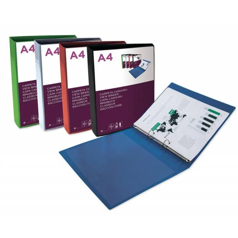 CARPETA LIDERPAPEL CANGURO 2 ANILLAS 25 MM MIXTAS POLIPROPILENO DIN A4 TRANSPARENTE