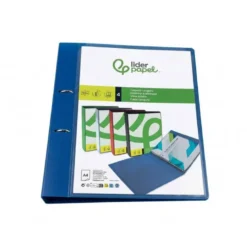 CARPETA LIDERPAPEL CANGURO 2 ANILLAS 25 MM DIN A4 COLOR AZUL POLIPROPILENO