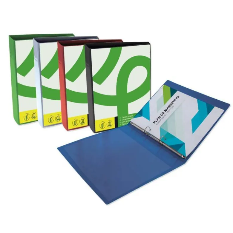 CARPETA LIDERPAPEL CANGURO 2 ANILLAS 25 MM DIN A4 COLOR AZUL POLIPROPILENO