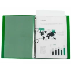 CARPETA LIDERPAPEL CANGURO 2 ANILLAS 25 MM DIN A4 COLOR VERDE POLIPROPILENO