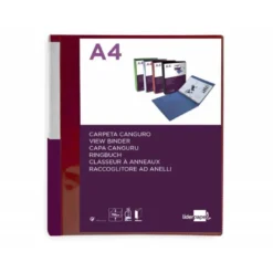 CARPETA LIDERPAPEL CANGURO 2 ANILLAS 25 MM DIN A4 COLOR ROJO POLIPROPILENO