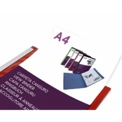 CARPETA LIDERPAPEL CANGURO 2 ANILLAS 25 MM DIN A4 COLOR ROJO POLIPROPILENO